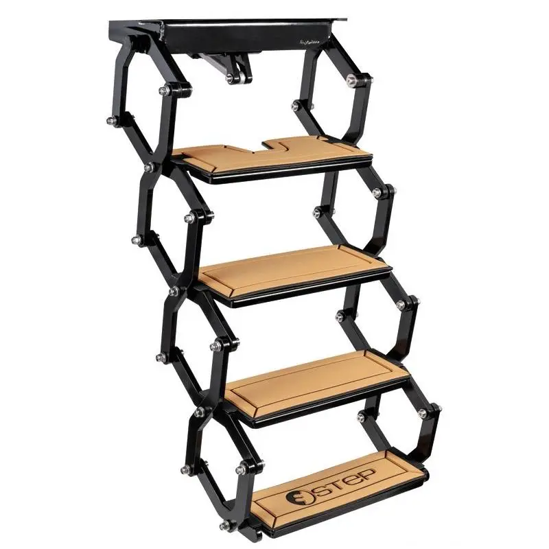 Scaletta elettrica E-STEP con sistema a pantografo, gradini in EVA antiscivolo, alluminio leggero, colori personalizzabili, rapida apertura in 12 secondi, design Made in Italy. Prezzo Ridotto