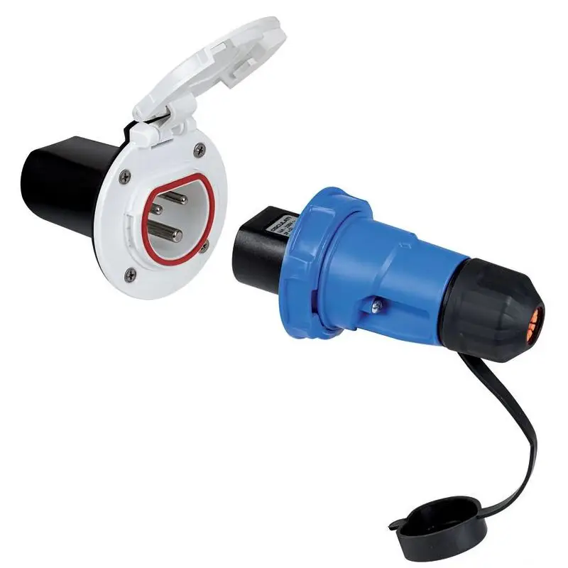 Promozione Esclusiva Presa elettrica Cruiser 16 A nera con cover inox per cavo nautico 230V IP67