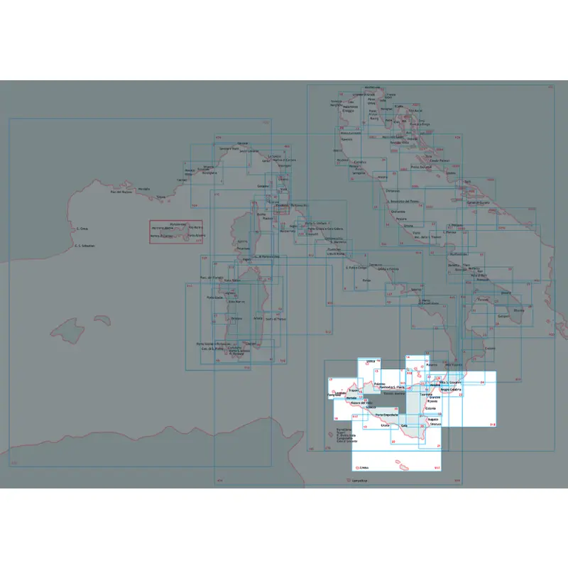 Carta Nautica Sicilia - Istituto Idrografico della Marina, Scala 1:250.000, Formato 116 x 83 cm Prezzo Scontato