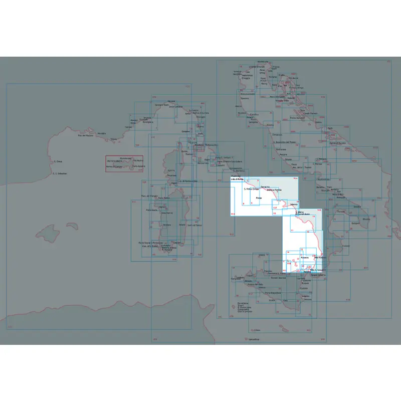 Carta Nautica Tirreno Centro-Meridionale - Scala 1:250.000, Dimensioni 116 x 83 cm, Istituto Idrografico della Marina Ultime Pezzi
