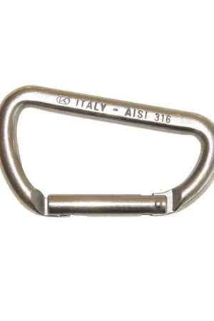 Ultimissimo Modello Moschettone Asimmetrico Inox 316 Kong - Elevata Resistenza, Chiusura Key-Lock, 4400kg di Carico di Rottura