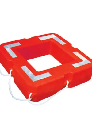 Apparecchio Galleggiante di Salvataggio in Polietilene - Veleria San Giorgio - Conforme D.M 2/12/77 - Dimensioni 100x100x30 cm - Altezza di Caduta 18 mt - Fasce Retro Riflettenti Nuova Collezione