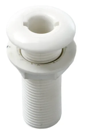 Pagamento Sicuro Scarico a Mare in Nylon Bianco Interamente Filettato con Ghiere - Can-sb