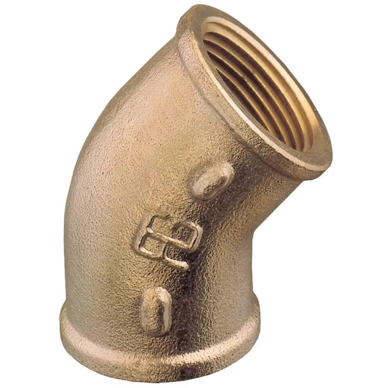 Curva in Bronzo a 45° F - Guidi Rubinetteria 1'1/2 per Nautica e Barche Non Perdere