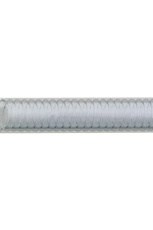Tubo Spirale in Rotoli da 30 Metri - PVC Trasparente Atossico con Rinforzo in Acciaio per Aspirazione e Mandata Liquidi Alimentari, Flessibile e Resistente all'Abrasione, Pressione 4 Bar Prezzo Ridotto