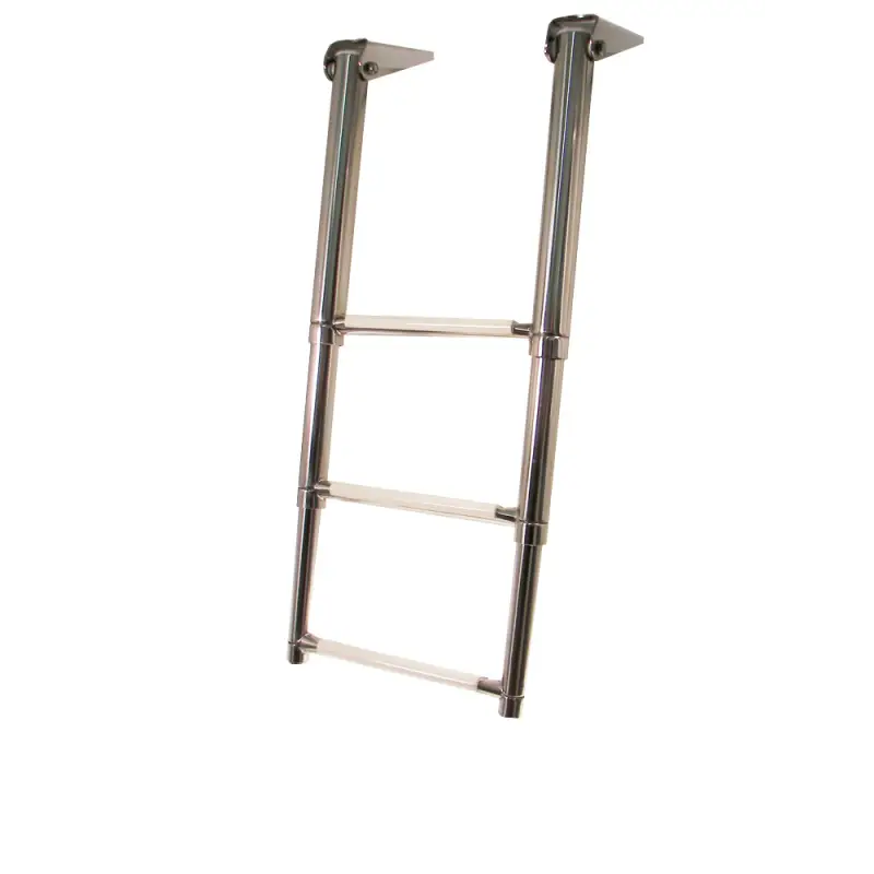 Scaletta Inox Telescopica 3 Gradini con Gradini Antiscivolo - Acciaio Inossidabile AISI 316 per Plancetta Nautica Consegna Rapida