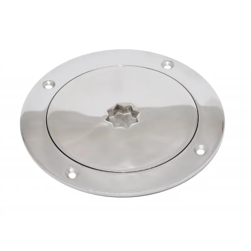 Tappo Ispezione Stagno in Acciaio Inox AISI 316 Lucidato a Specchio con Maniglia Winch - Accessorio Nautico di Alta qualità Economico