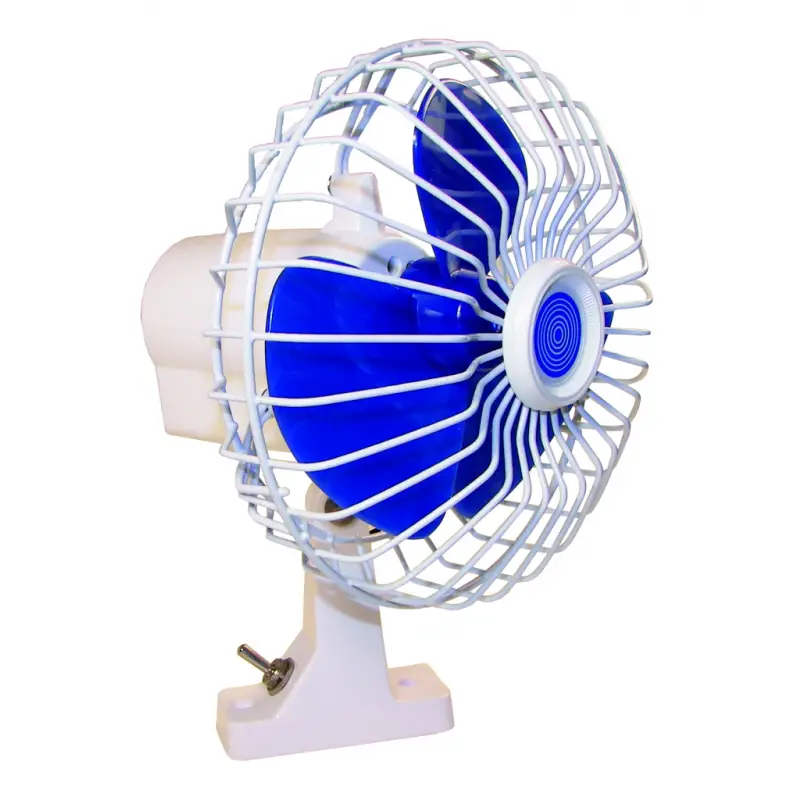 Professionale Ventilatore Oscillante 12V/24V in ABS con Protezione Pale Ø 150 mm - Orientabile in Tutte le Posizioni - Nautica