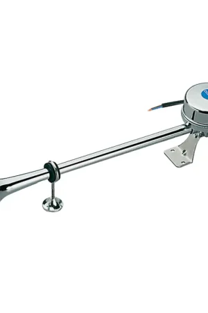 Vendita Finale Tromba Elettromagnetica con Cornetto in Acciaio Inox - EM2: Intensa Udibilità in Mare fino a 1.300 metri, Livello Sonoro 118 dB, 370 Hz, Lunghezza 400 mm