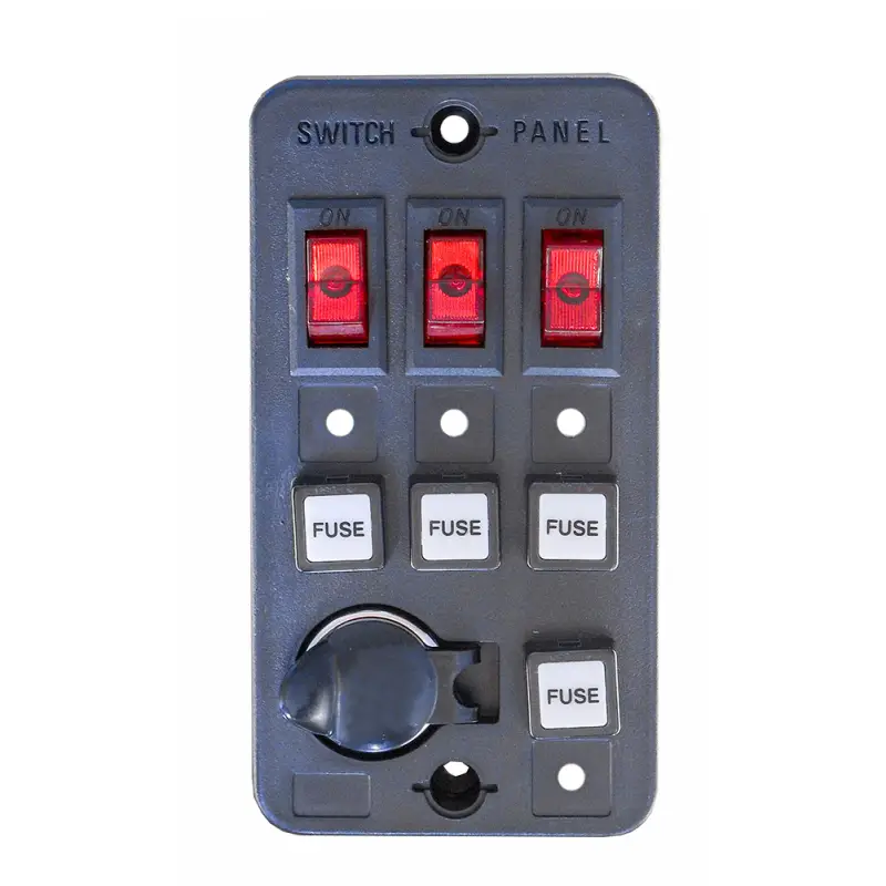 Compra Online Pannello Elettrico Nautico Compatto con 3 Interruttori Basculanti e Presa di Corrente - Dimensioni 140 x 75 mm - Perfetto per Barche