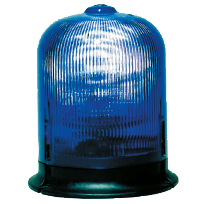 Ordina Subito LUCE ROTANTE FLASH BLU per veicoli prioritari - cupola in policarbonato blu, base in polipropilene rinforzato, motore con ingranaggio a vite, IP 44, temperatura operativa -30°+50°C.