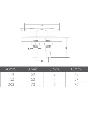 Bitta a scomparsa inox 316 mm.114 Economico