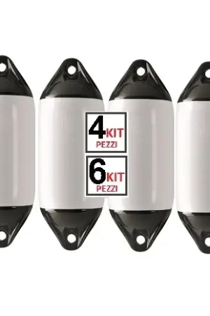 Parabordi Polyform F2 Kit 4/6 pezzi Bianco Testa Nera Reso Gratuito
