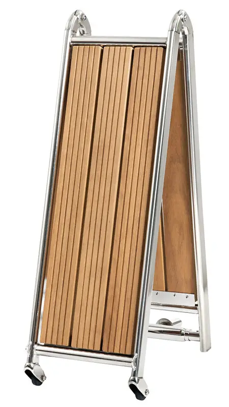 Occasione Imperdibile Passerella Pieghevole in Acciaio Inox e Iroko 160 cm