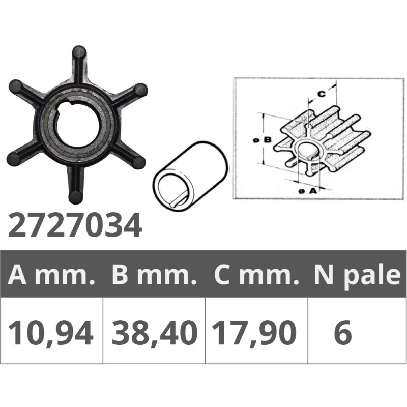 Prezzo Di Fabbrica Girante johnson/ev. 2t 1,5-2-4-6 hp