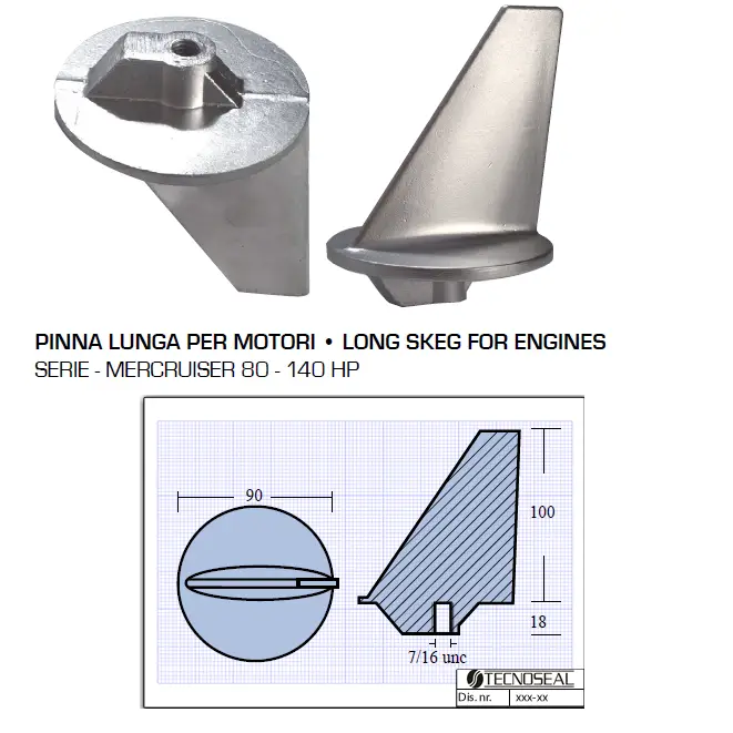 Prezzo Basso Pinna Lunga per Motori Mercruiser 80 140 HP
