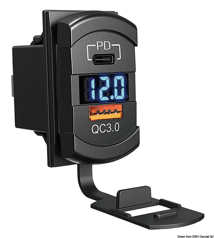 Prezzo Di Fabbrica Doppia presa USB A+C e Voltmetro 12/24V