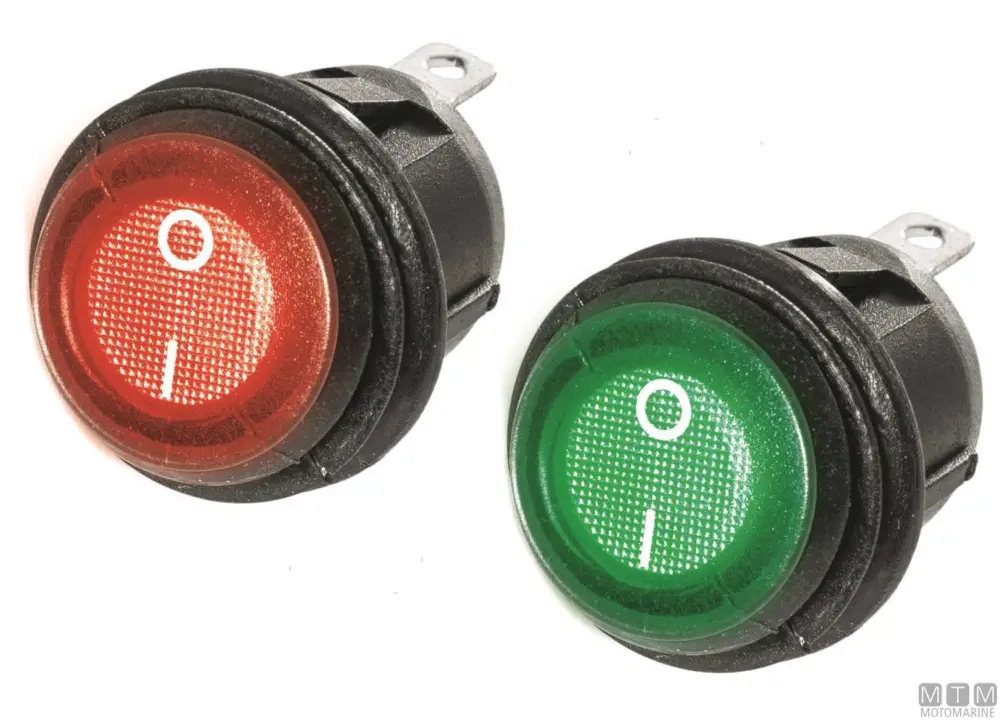Interruttore round on-off 3t 6a rosso Ultime Pezzi