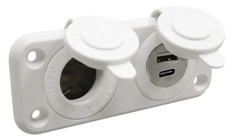 Super Prezzo Presa accendisigari + USB-A + USB-C bianca