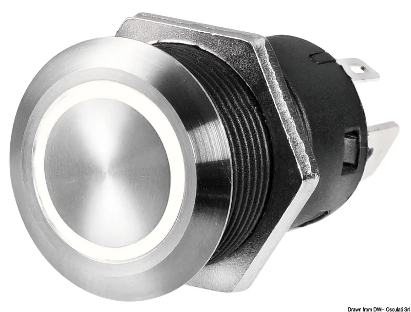 Offerta Speciale Interruttore FLAT inox (ON)-OFF 24 V blu