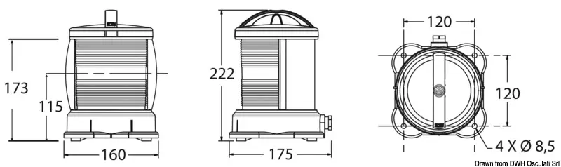 Fanale DHR rosso 360° Prezzo Basso