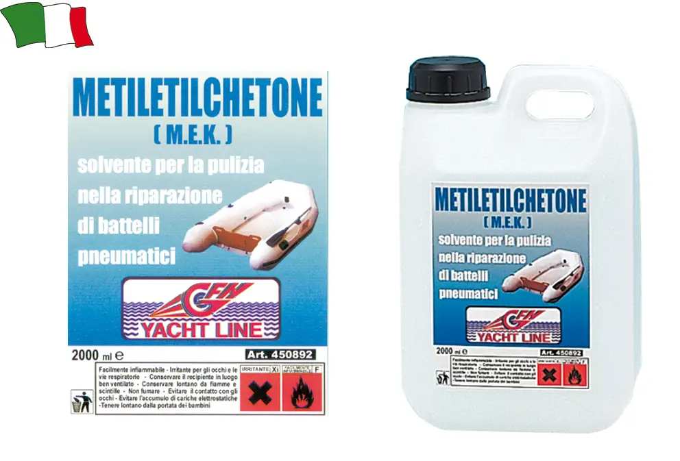 Metiletilchetone (M.E.K.) Solvente per la Pulizia nella Riparazione dei Gommoni Soddisfatti O Rimborsati