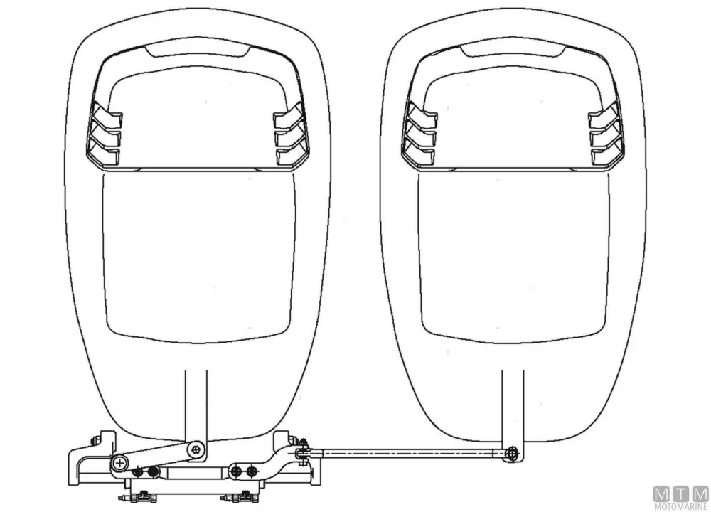 Popolare Barra Barre di Accoppiamento Ultraflex A96 per Doppio Motore Fuoribordo con Cilindro Singolo 73-87cm