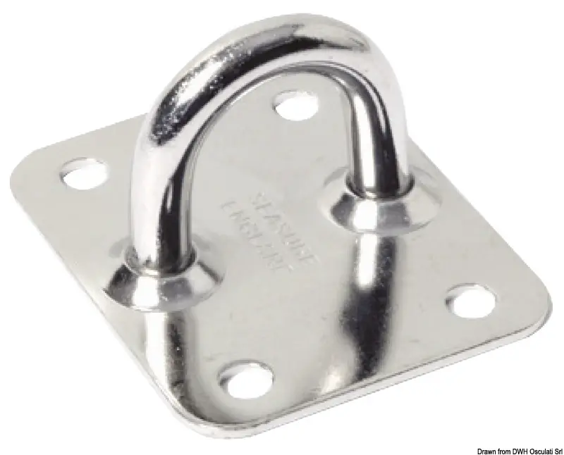 Popolare Piastra con anello inox 50x40 mm