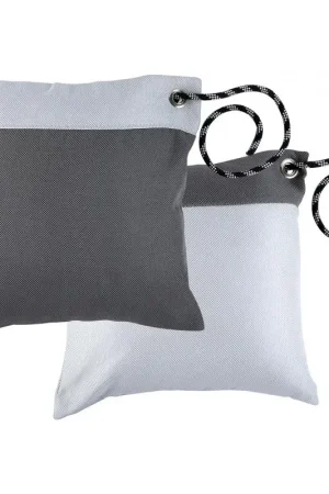 Reso Gratuito SET 2 CUSCINI GRIGIO/BIANCO