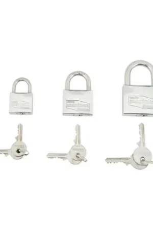 SET 3 LUCCHETTI INOX 40MM 1 CHIAV Spedizione Espresso
