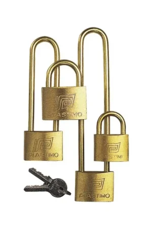 Prezzo Scontato SET 3 LUCCHETTI OTTONE AD UNICA CHIAVE ARCO CORTO
