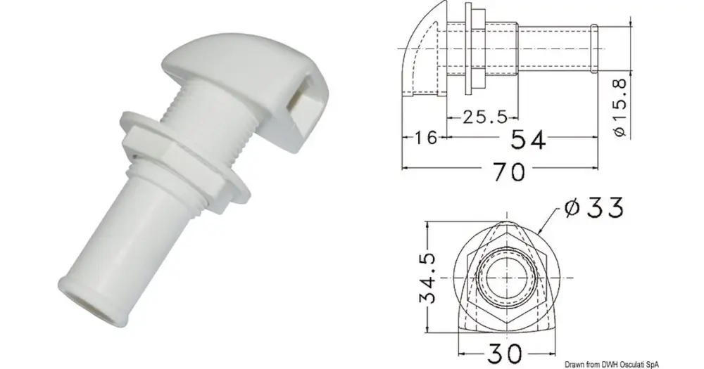 Prezzo Basso Sfiato in plastica Ø 16 mm