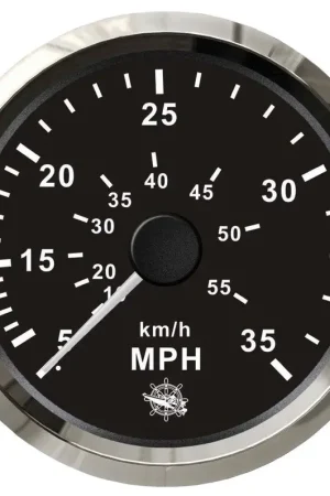 Spedizione Espresso Spidometro Pitot 0-35 MPH nero/lucida