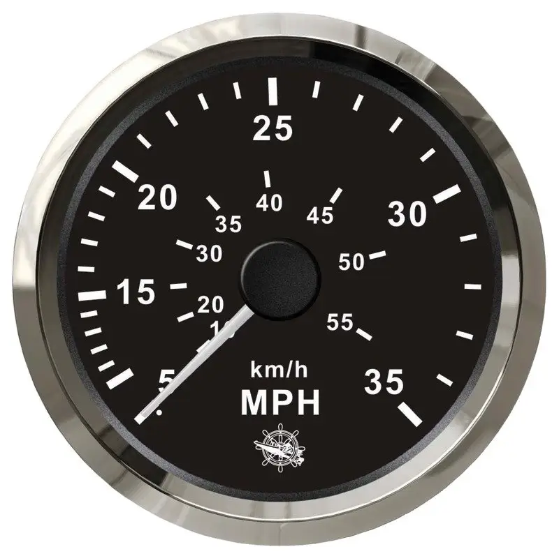 Spedizione Espresso Spidometro Pitot 0-35 MPH nero/lucida