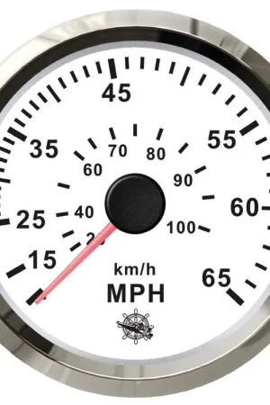 Spidometro Pitot 0-65 MPH bianco/lucida Nuova Collezione