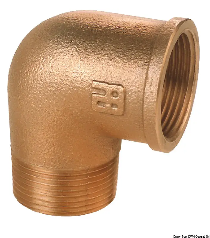 Pagamento Sicuro Gomito a 90° M-F in bronzo 3/8"