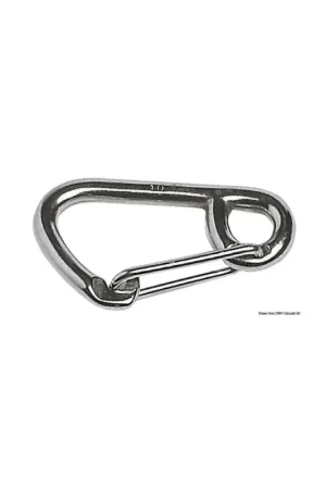 Moschettone acciaio inox AISI 316 lucidato a specchio, grande apertura Subito Disponibile