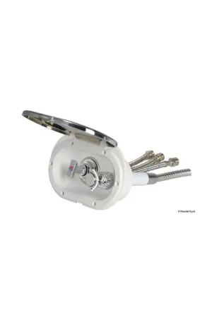 Box doccia Oval con miscelatore e doccia a pulsante Mizar, tubo inox Spedizione Espresso