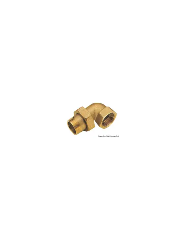 Occasione Imperdibile Raccordo a 3 pezzi 90° maschio/femmina con tenuta sfero-conica e O-ring