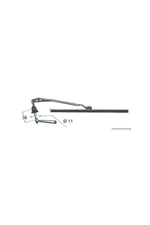 Tergicristallo manuale, ottone cromato con braccio inox e spazzola 280mm Bestseller