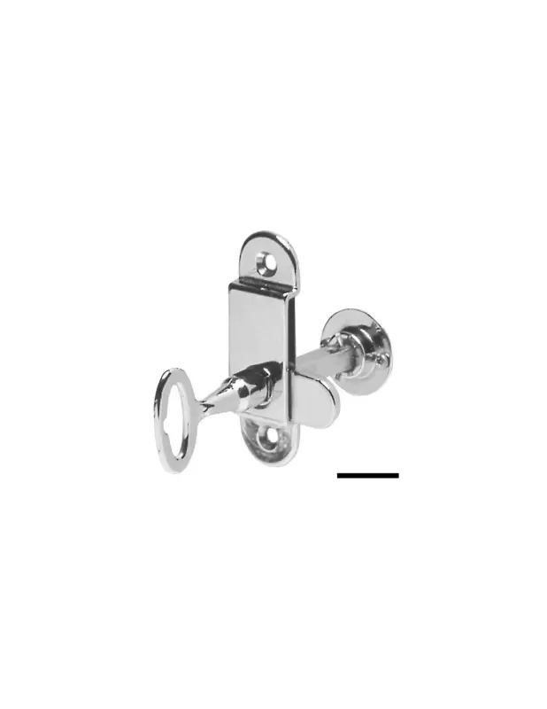 Chiusura a tavella in ottone cromato con chiave, 80x25 mm Economico