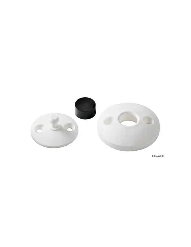 Popolare Fermaporta a scatto in nylon e gomma bianco, Ø 50 mm, conf. 10 pz