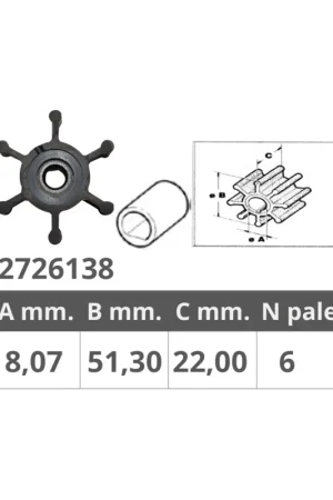 Finnord girante universale Jabsco 6303, JMP 7053, Johnson Pump 09-834 Più Venduto