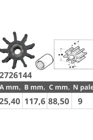 Must-Have Finnord girante universale Jabsco 17240-0001 / 18789-0001, Jmp 9001
