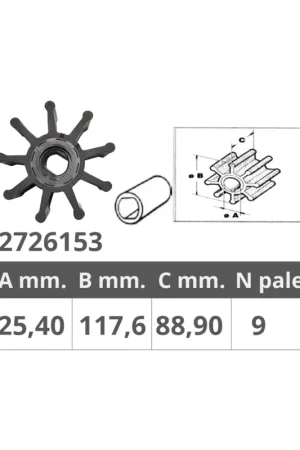 Finnord girante universale, compatibile Jabsco 18786-0001, Jmp 9000 Offerta Limitata