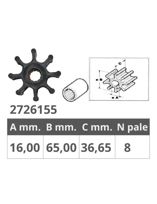 Ultima Occasione Finnord girante universale Jabsco 11979-0001, Mercruiser 47-896332063, Jmp