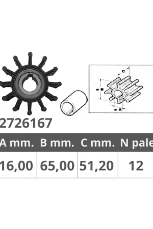Girante universale Finnord Jabsco 18327-0001, JMP 7352, Sherwood 15000K Ultima Occasione