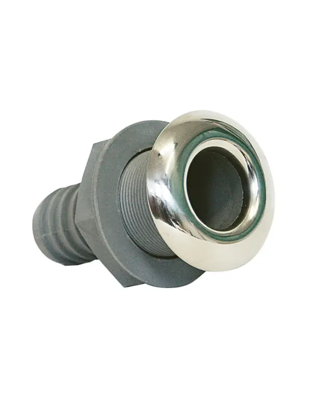 Marine Town scarico a mare dritto nylon fibra di vetro ghiera inox AISI 316 Pagamento Sicuro