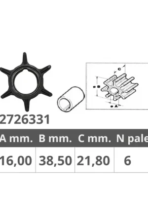Consegna Rapida Girante Finnord Mercury 47-20813, 2T 10-40HP e 4T 10-40HP