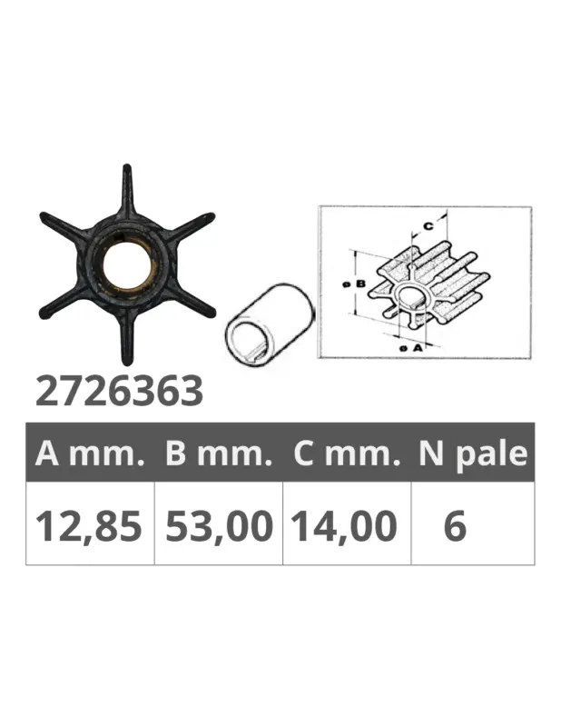 Girante universale Yamaha 63V-44352-01, Parsun F4-03060000, Selva 2T/4T Nuova Collezione